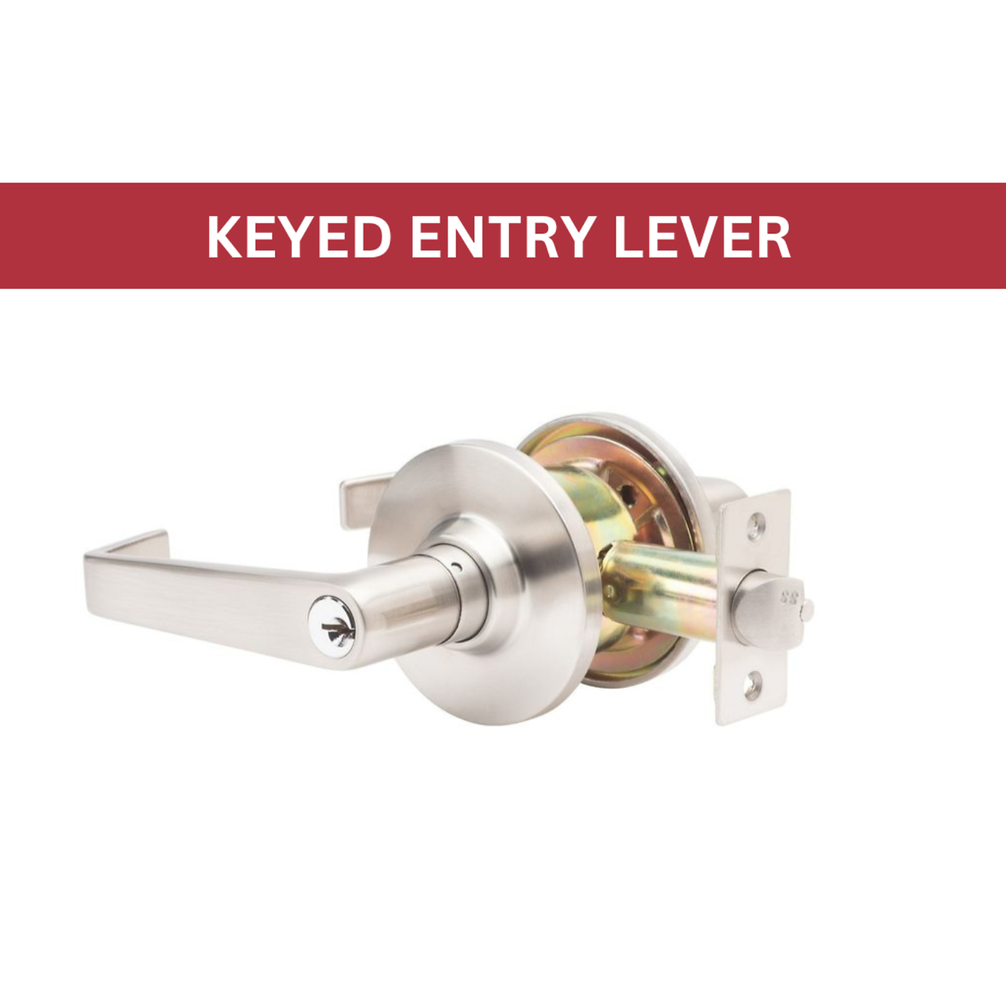 Trans Atlantic Global Door Controls GLC Series Entry Door Handle with Lock — Brushed Chrome, Grade 3, ADA Compliant, Model# GLC-5151L-626